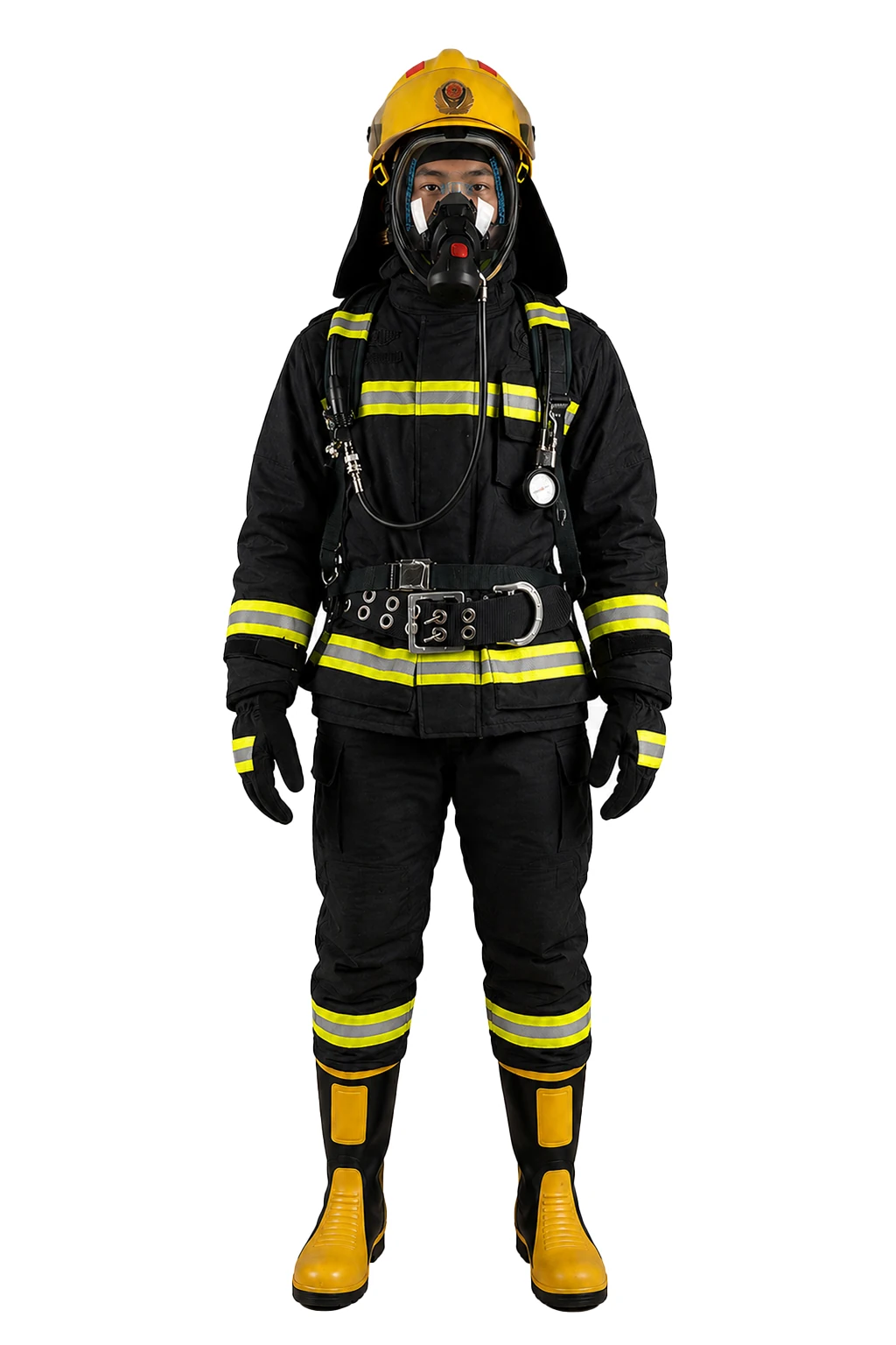 Firefighter Wearing SCBA Use Configuration